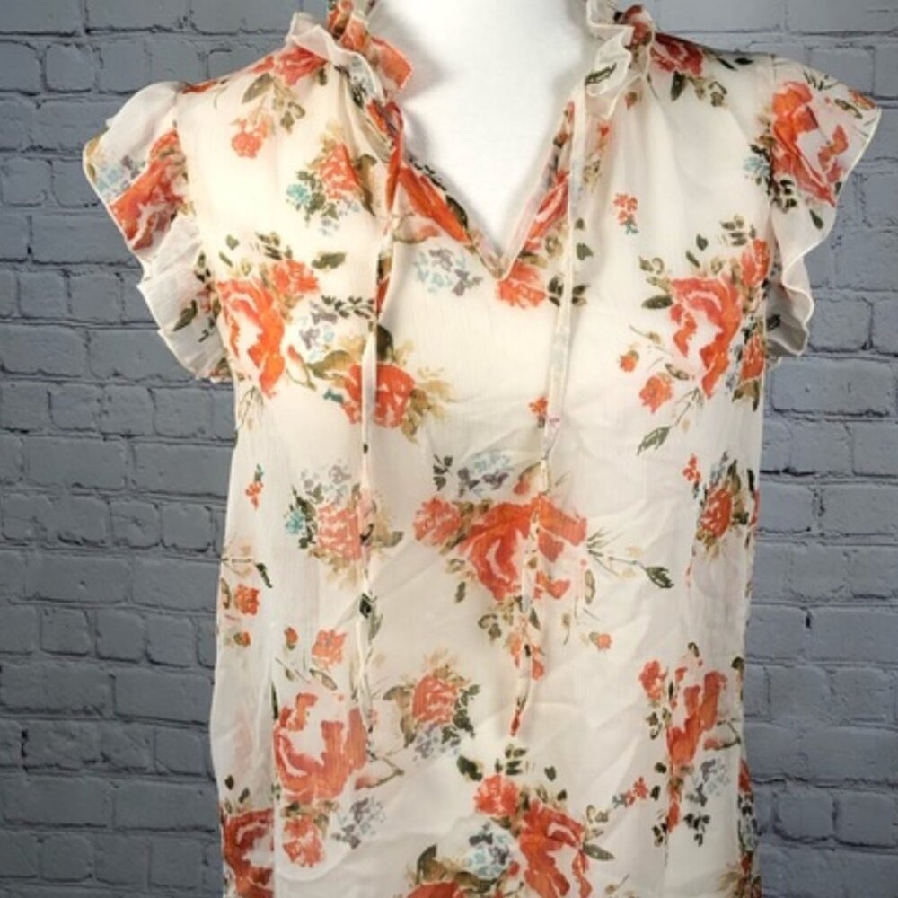 Mossimo floral, sheer blouse